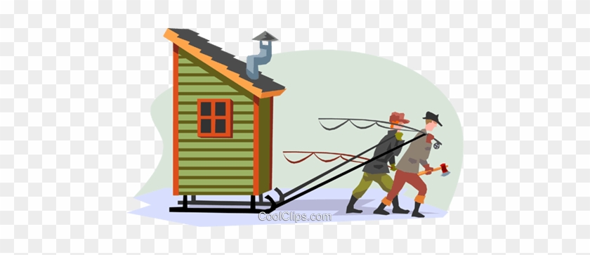 The Winter Ice Fishing Shack Royalty Free Vector Clip - House #878452