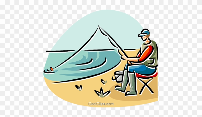 Fisherman Fishing From The Beach Royalty Free Vector - Researchgate #878463