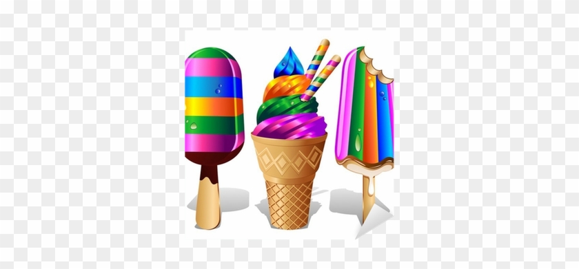 Adesivo Ice Cream Ice Lolly Rainbow Colors - Ice Cream Clipart Transparent Background #878470