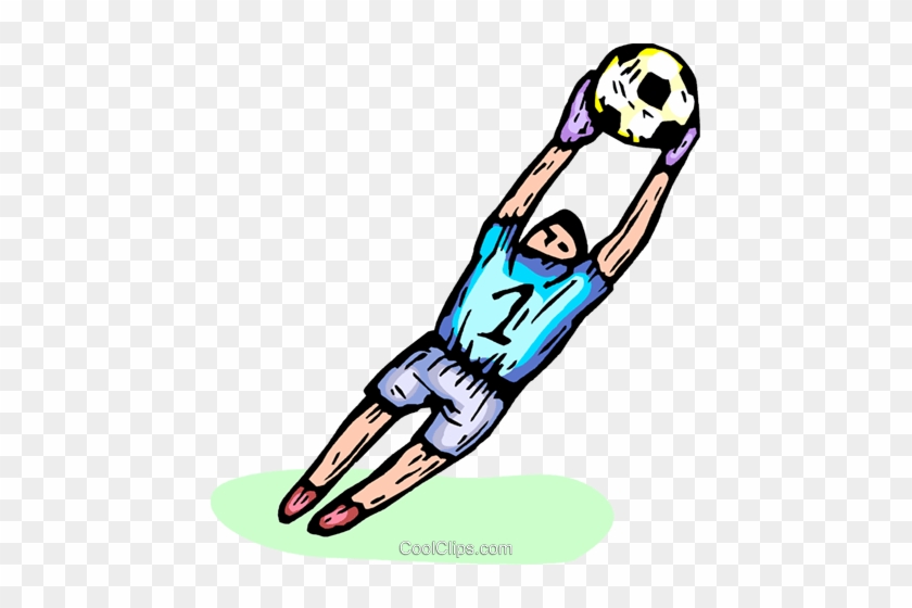 Soccer Goalie Catching A Soccer Ball Royalty Free Vector - Goalkeeper #878850