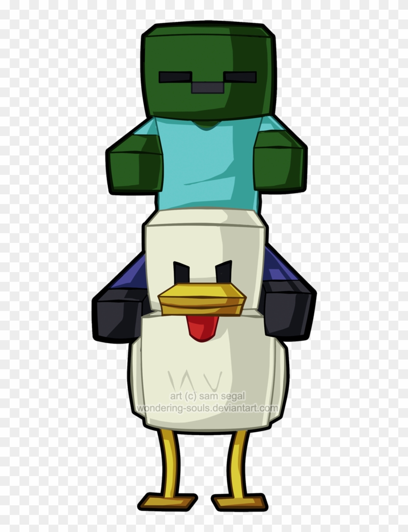 Chicken Jockey By Sambeawesome - Minecraft Fan Art Png #878925