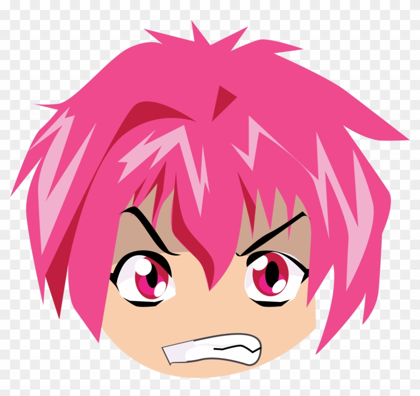 Angry Manga Face - Anime - Free Transparent PNG Clipart Images Download