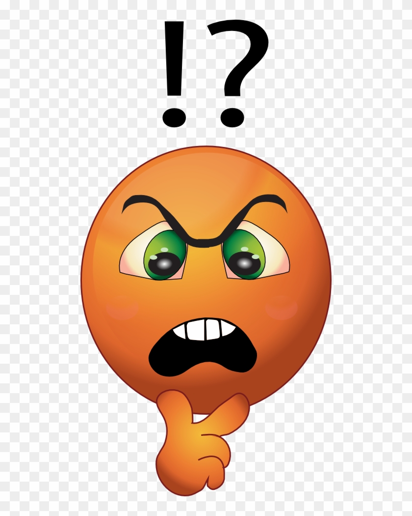 Orange Angry Smiley Emoticon - Emoticon #878980