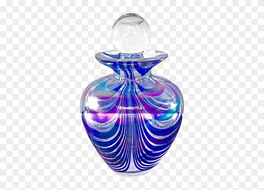 Pairpoint Blue Drape Art Glass Perfume Bottle From - Perfume #879173