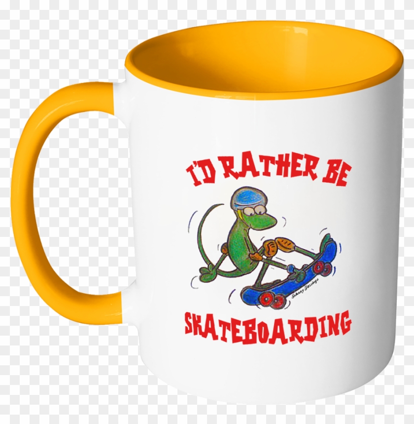 I'd Rather Be Skateboarding Lizard Coffee Mug - Id Rather Be Skateboarding - Tote Bags #879194