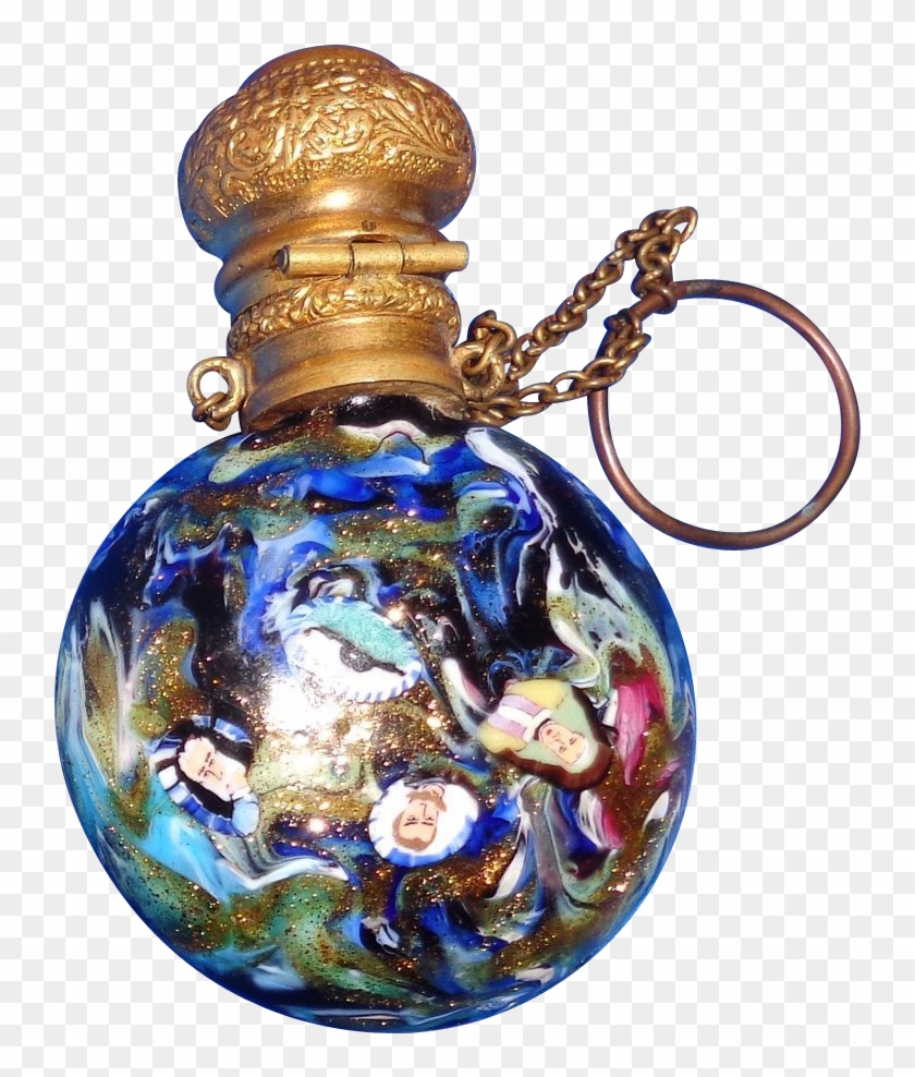 Antique Venetian Round Scent Bottle With Gondolas And - Perfume #879209