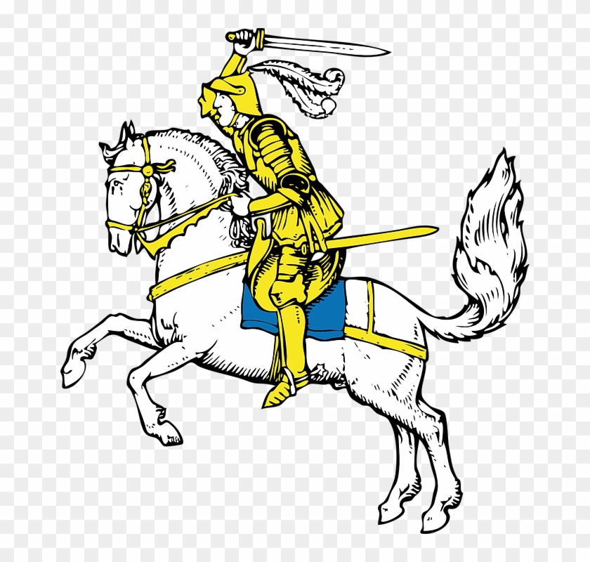 Knight Medieval Warrior - Warrior On Horse Clipart #879273