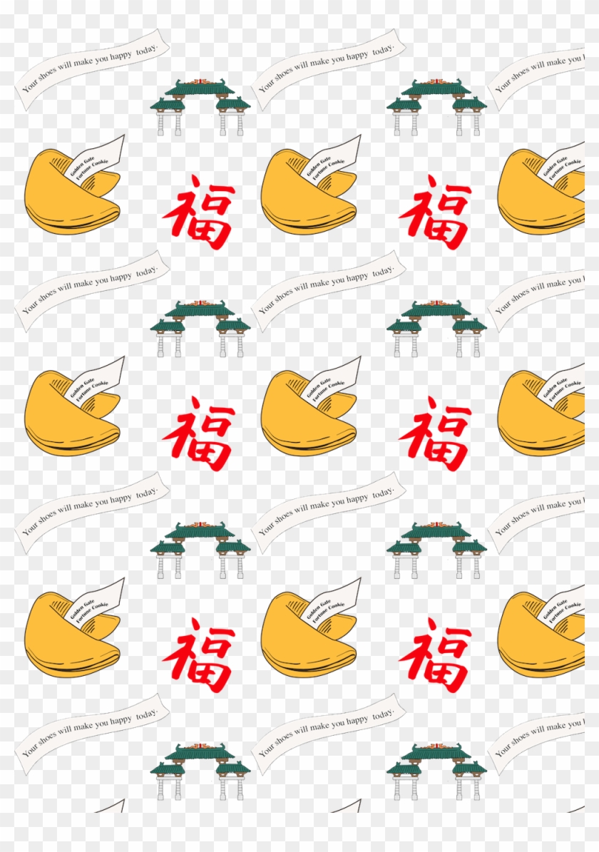 Pattern For The Apron With Nearby Chinese Gates In - Chinese Symbol Of Good Luck Chinese Symbol #879547
