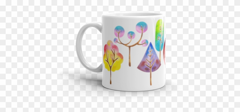 Trees Mug, Watercolor Mug, Coffee Mug, Nature Mug, - Mug #879550