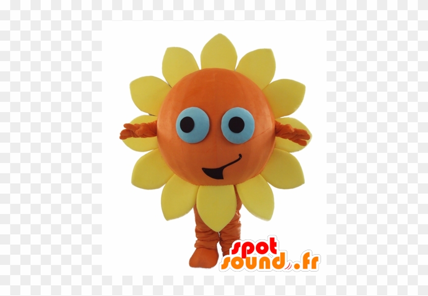 Orange And Yellow Flower Mascot, Sun, Cheerful - Goody-kun New Spotsound Masot Yuru-chara Green Tree #879808
