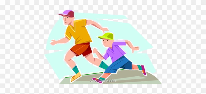 Boys Jogging Royalty Free Vector Clip Art Illustration - Illustration #879858