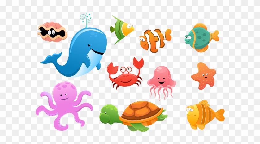 Sea Animals Free Vector And Png - Sea Animals Vector Png #879860