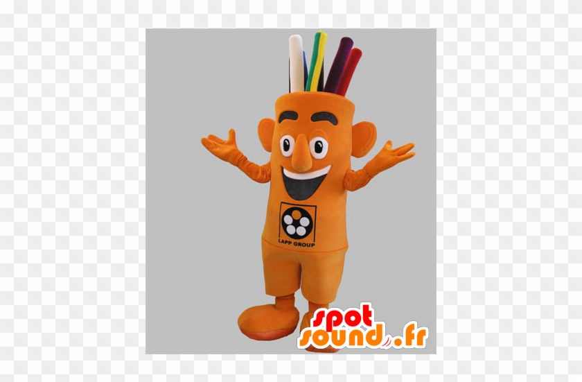 Mascotte De Bonhomme Orange, Géant Avec Les Cheveux - Hapisu New Spotsound Masot Yuru-chara Sun #879910