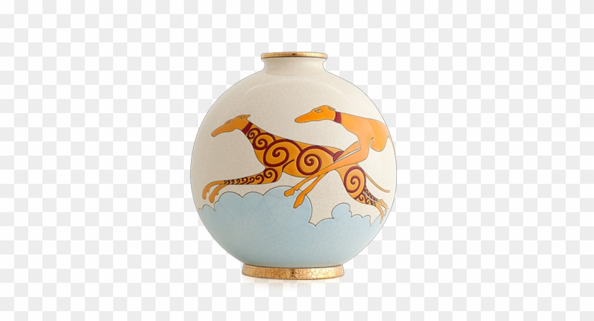 Boule Coloniale 'levriers Colliers Rouges' - Ceramic #880006