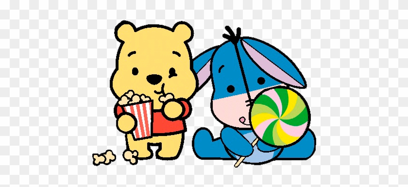 Desenho Pooh E Io Baby Fofinhos Colorido Com Fundo - Kawaii Winnie The Pooh #880369
