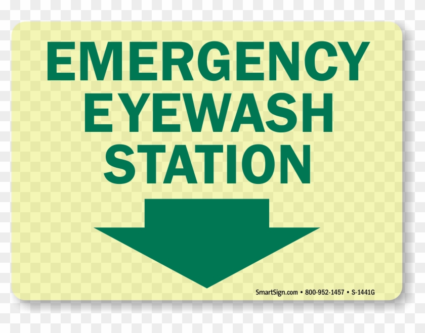 Emergency Eyewash Station Sign - Smartsign Safety First - Eye Wash Fountain, Plastic #880483
