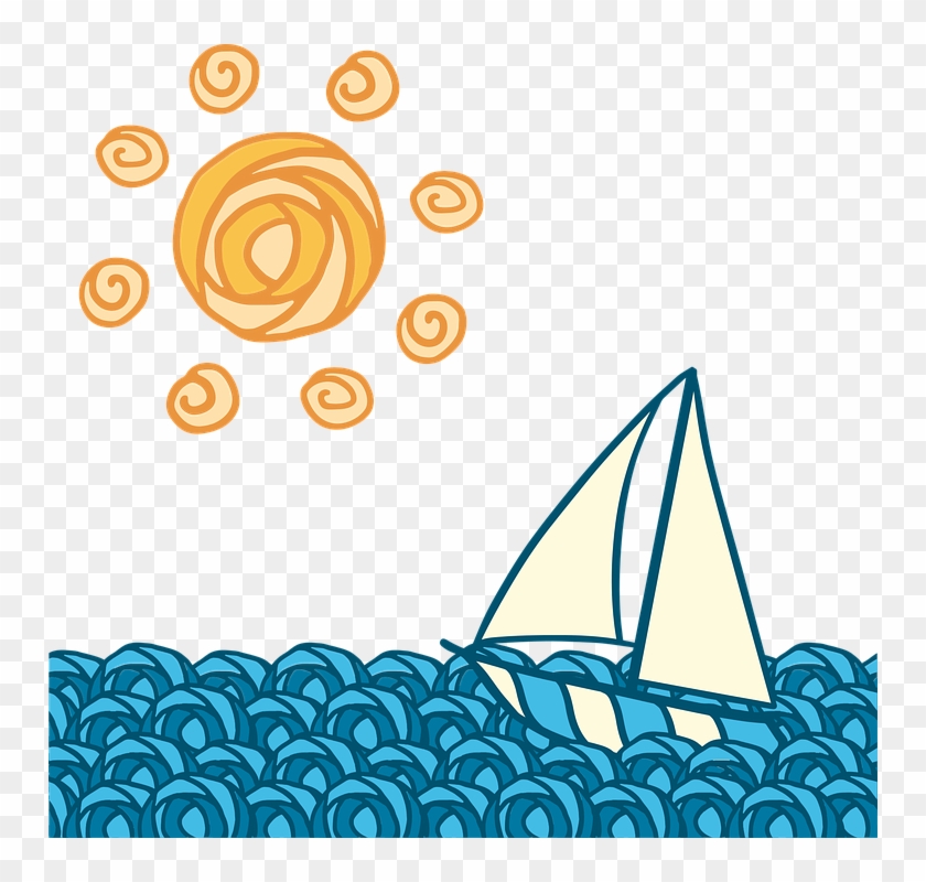 Nautical Waves Cliparts 21, - Journey From Boat Graphic #880582