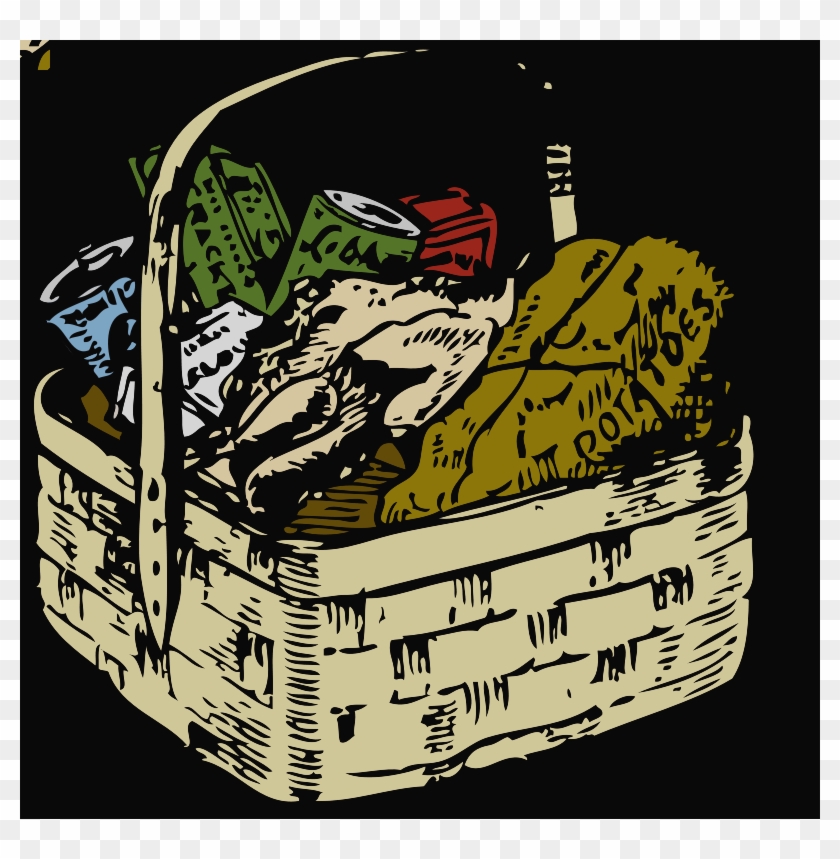 Gift Basket Clipart Holiday Food Baskets Clipart - Food Basket Tote Bag, Adult Unisex, Natural #880735