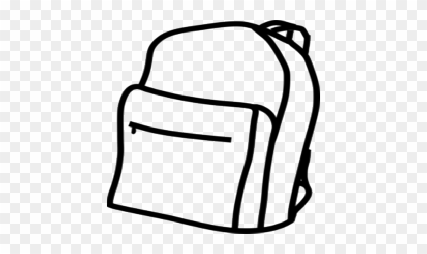 Plain Clipart Group - Black And White Backpack Clipart #880934