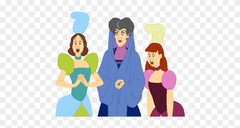 ¿esto Cómo Se Explica ¿el Príncipe Miraba Al Escote - Cinderella Evil Stepmother And Stepsisters #880940
