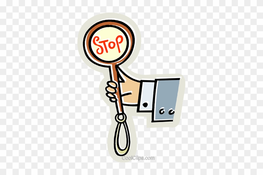 Hand With Stop Sign Royalty Free Vector Clip Art Illustration - Hand With Stop Sign Royalty Free Vector Clip Art Illustration #880957