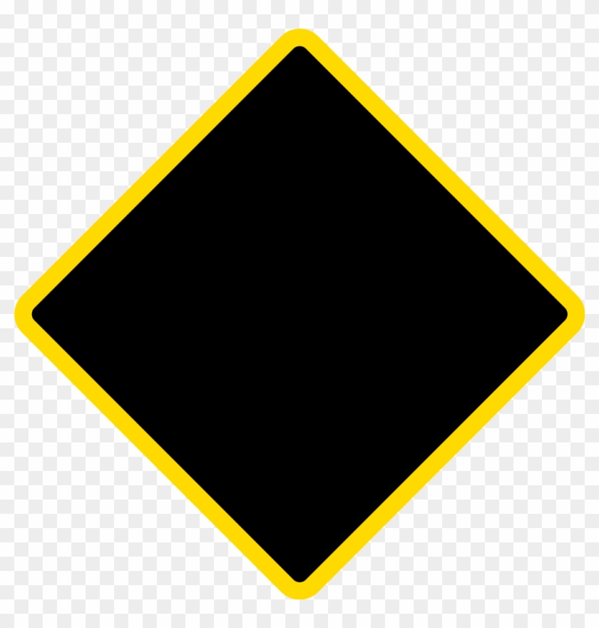 Diamond Warning Sign - Black Diamond Traffic Sign #881014