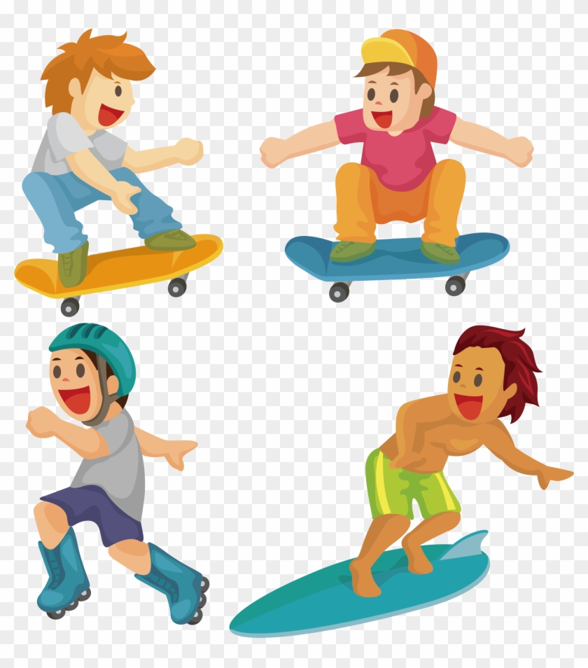 Stock Illustration Cartoon Surfing Illustration - Surfing Boy Png #881030