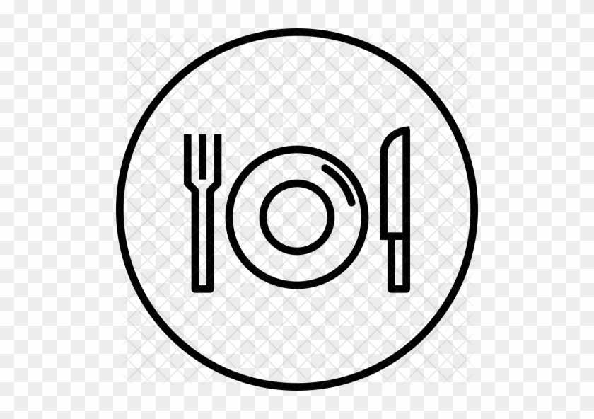 Dish, Plate, Fork, Knife, Food, Hotel, Restaurant Icon - Dish #881069