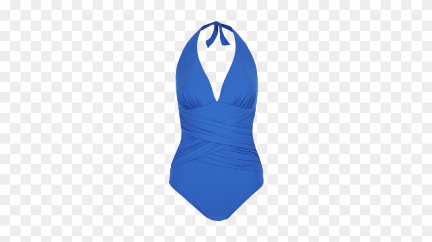 Blue Swimming Suit - One-piece Swimsuit #881086