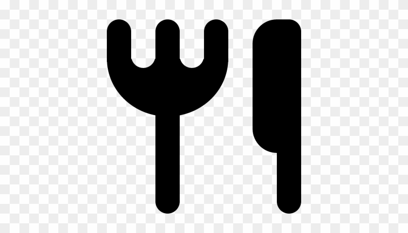 Restaurant Symbol Of Fork And Knife Silhouettes Vector - Icon #881130