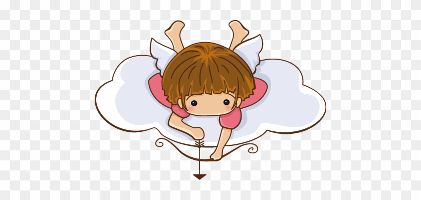 Little Angel Aiming Kids Sticker - Querubin Dibujo A Color #881162