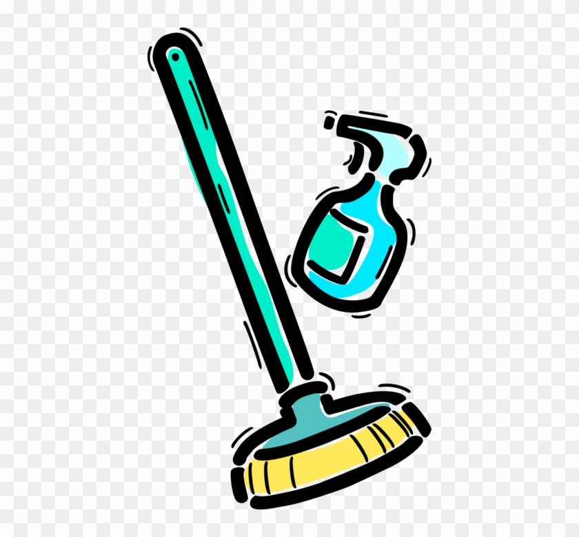 Vector Illustration Of Sponge Cleaning Mop And Spray - Vector Illustration Of Sponge Cleaning Mop And Spray #881174