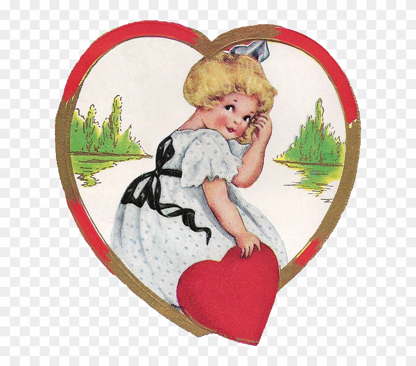 This Is A Vintage Valentine Greeting With An Adorable - Clip Art #881195