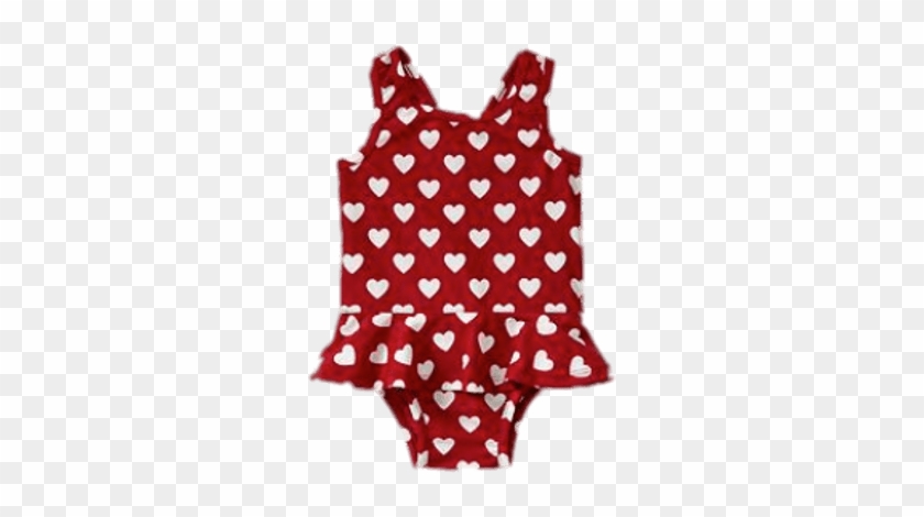 Swimming Suit With Little Hearts - Vestidos De Baño Enterizos Para Niña #881205