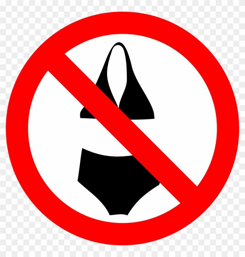 File - Nobikini - Svg - No Swimming Suit Sign #881206