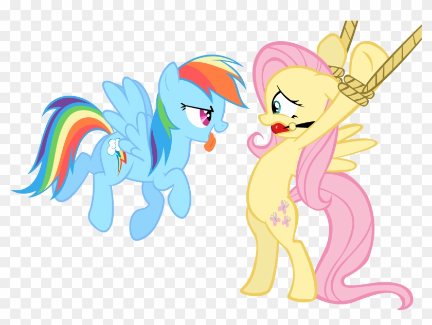 Rainbow Dash Fluttershy Fictional Character Mammal - My Little Pony Friendship #881241