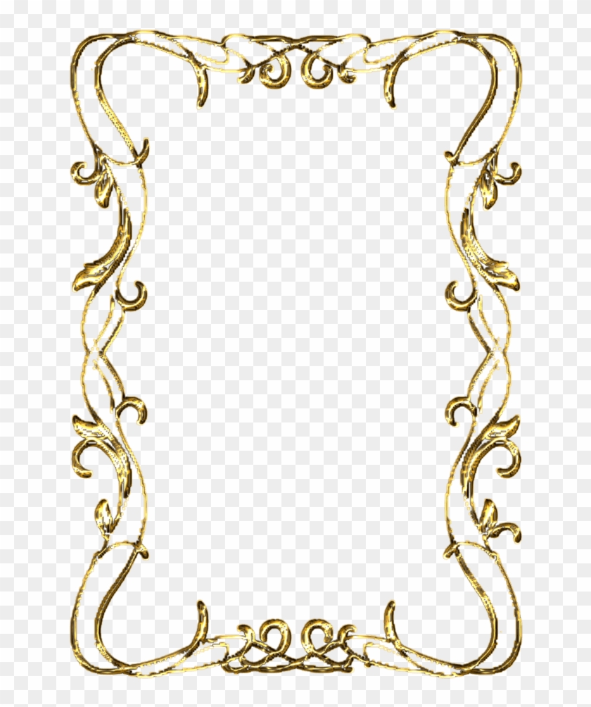 Gold Scroll Clip Art - Golden Frame Transparent Background #881286