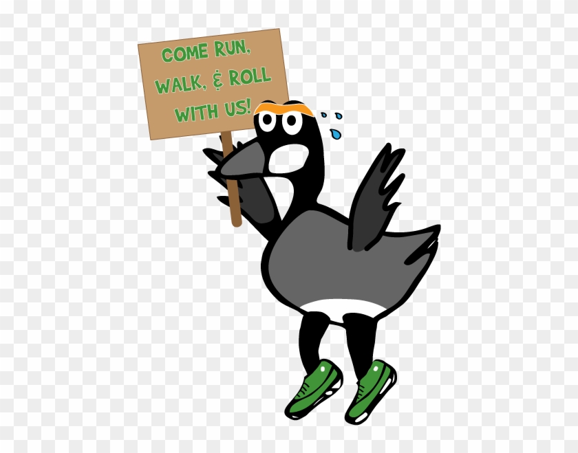 Mothergoose With Sign Come Run Walk And Roll - Goose Chase Clipart #881422