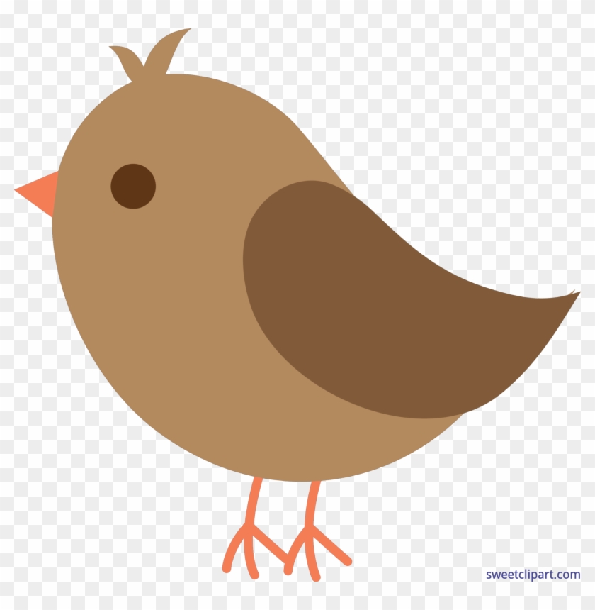 Bird Brown Cute Clip Art Clipart Black And Orange - Baby Shower Pink Png #881496