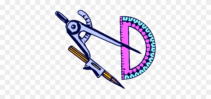Geometry Clipart Measurement - Compass And Protractor Cartoon #881713
