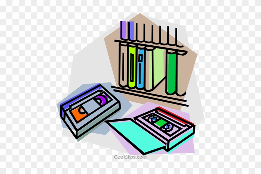 Video Tape Library Royalty Free Vector Clip Art Illustration - Clip Art #881759