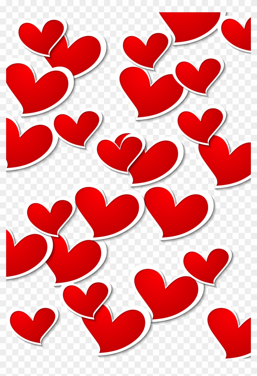 Transparent Red White Hearts Decorative Png Picture - Valentines Day Hearts Png #881852