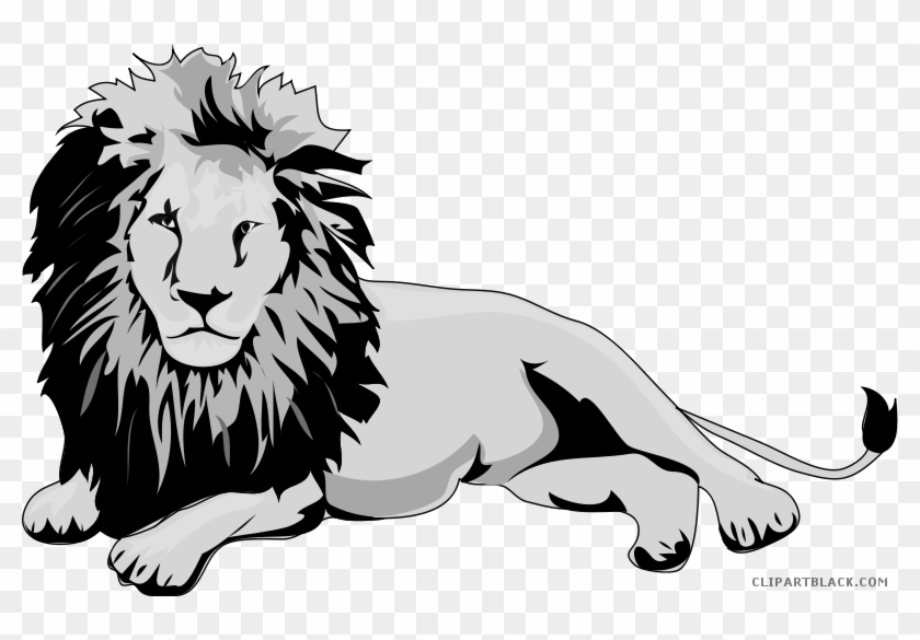 Lion Animal Free Black White Clipart Images Clipartblack - Clipart Lion Transparent Backround #881904