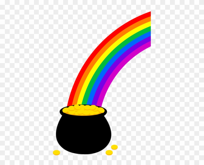 Rainbow Clipart Clear Background - Rainbow And Pot Of Gold #881955