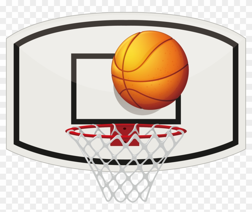 Basketball Backboard Stock Photography - Basketball Hoop And Ball Clip Art #882020