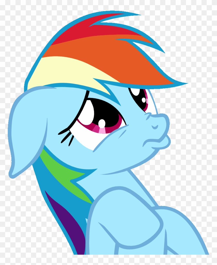 Ponytail Clipart Clip Art - Rainbow Dash Sad Face #882116