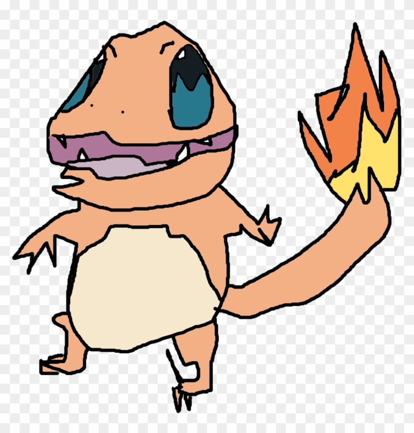 Charmander Drawn With Left Hand By Slimmagenta - Digital Art #882352