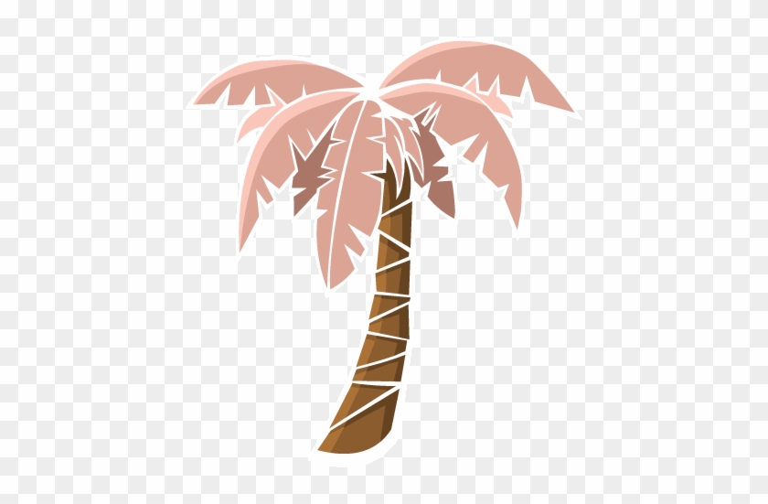 Palm Tree Drawing Outline Two Tone Image - Palm Tree Png Drawing #882420