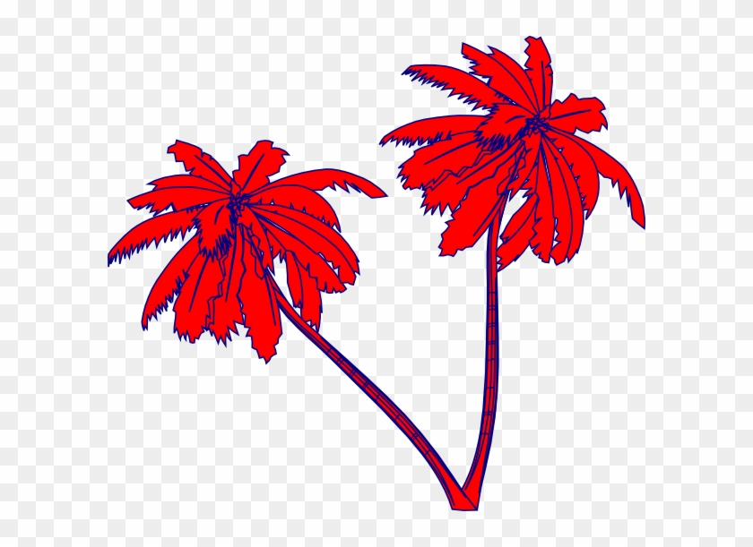 Red And Blue Palm Trees #882431