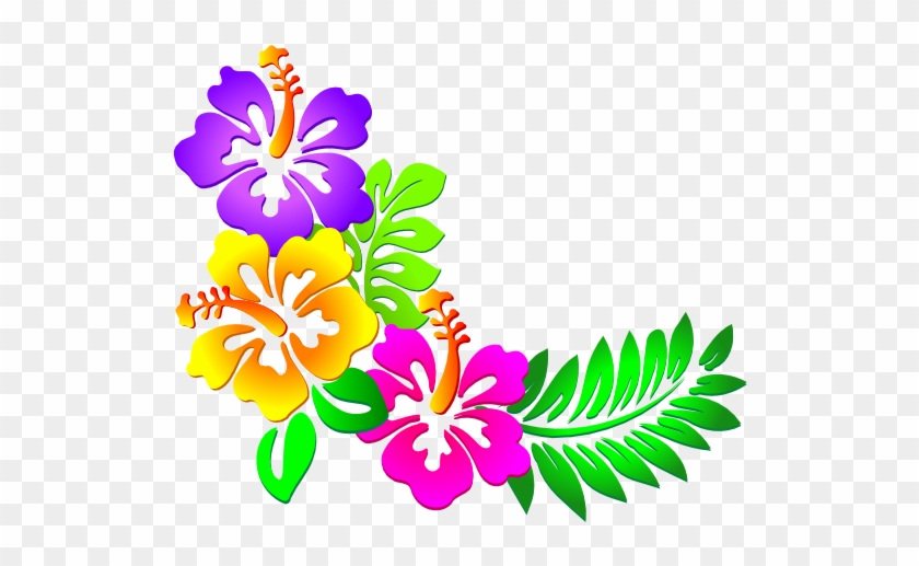 Hibiscus Corner 2 Clip Art - Flowers Clip Art #882530